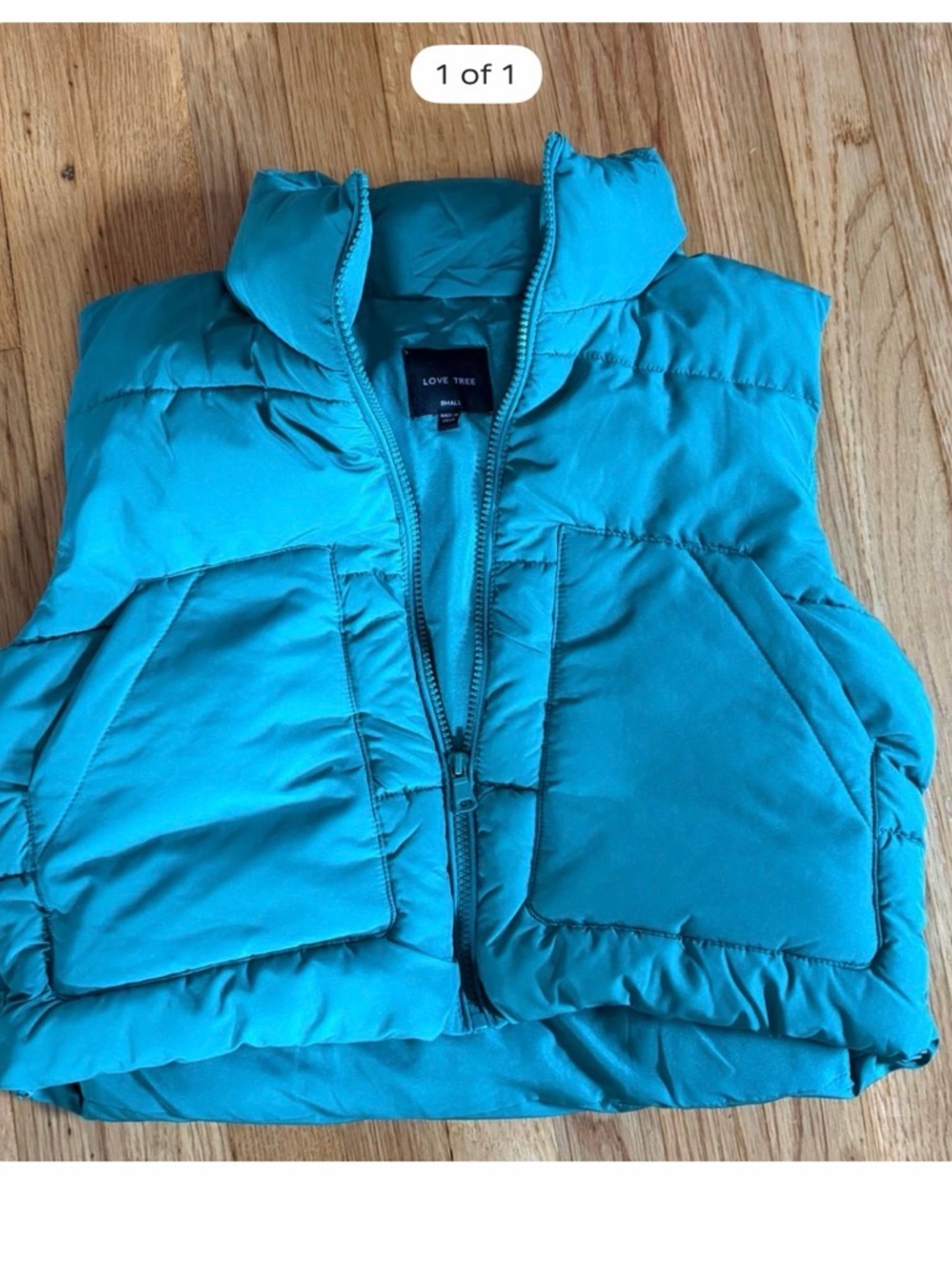 Love Tree Teal Puffer Vest